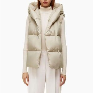 Aritzia Babaton Duvet Puff Vest Almond Tan